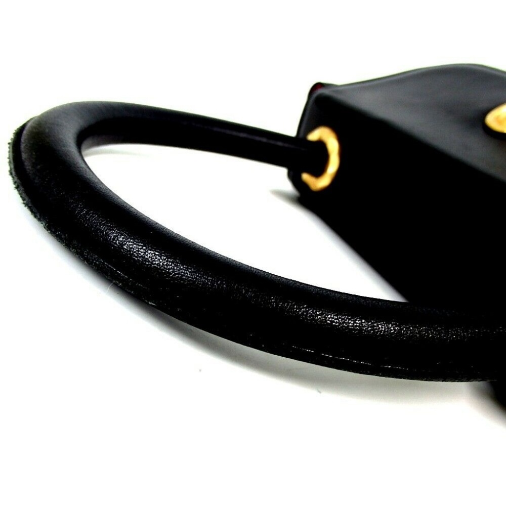CHARLES JOURDAN Paris Black gold Leather handbag - Picture 6 of 8